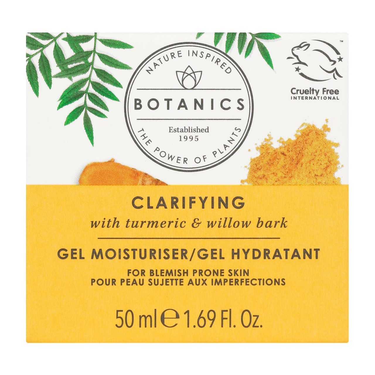 Boots, Botanics Clarifying Gel Moisturiser With Turmeric & Willow Bark 50Ml