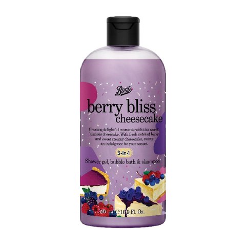 Flavour Berry Bliss Cheesecake Shower Gel Bubble Bath & Shampoo