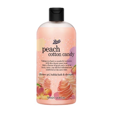 Flavour Peach Cotton Candy Shower Gel Bubble Bath & Shampoo