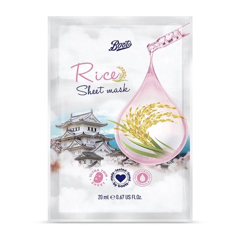 Boots, Boots Rice Sheet Mask 20Ml