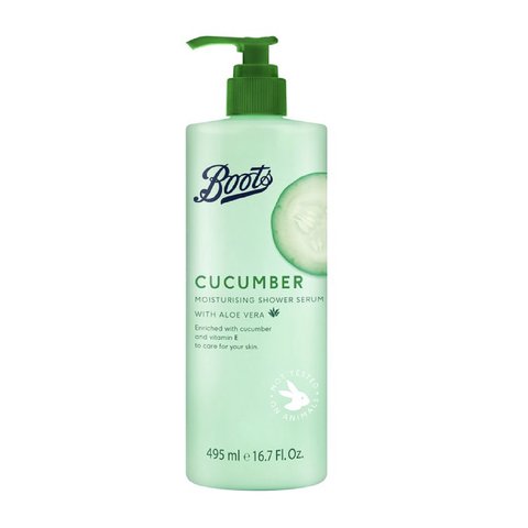 Boots Cucumber Moisturising Shower Serum With Aloe Vera