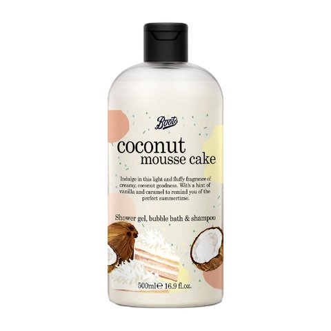 Flavour Coconut Mousse Cake Shower Gel Bubble Bath & Shampoo
