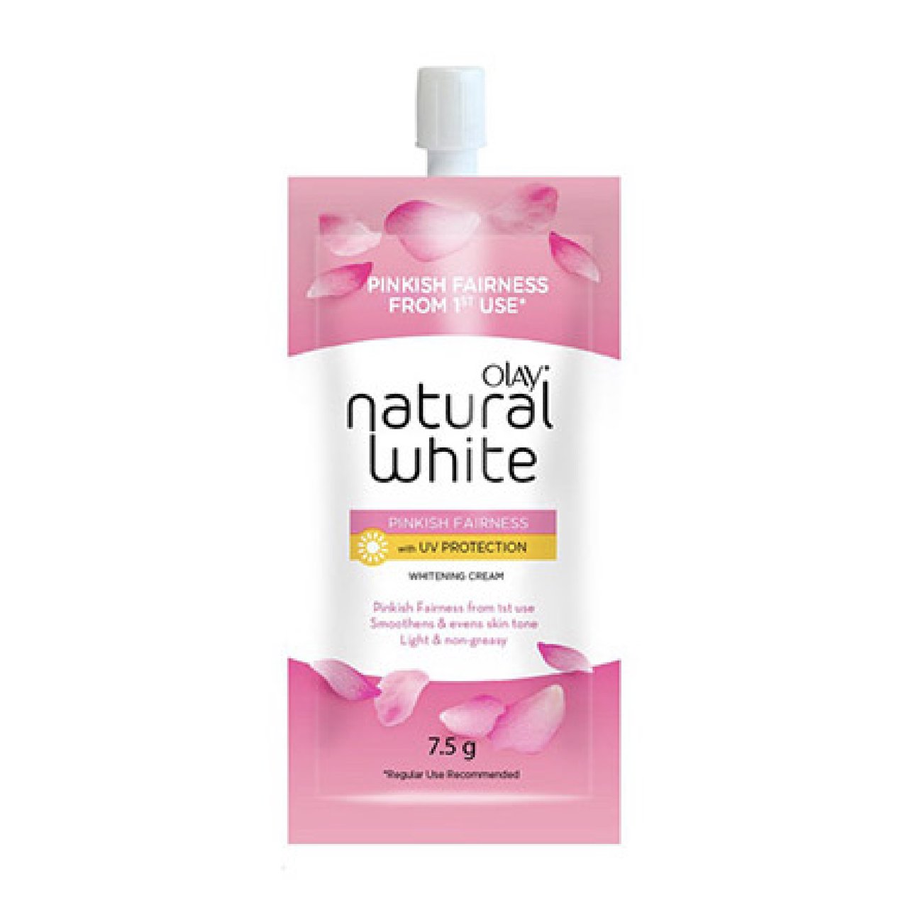 Olay Natural White Pinkish Fairness Cream 7.5g sachet for instant glow